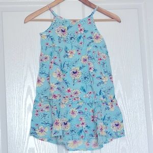 oshkosh flower dress blue yellow and pink